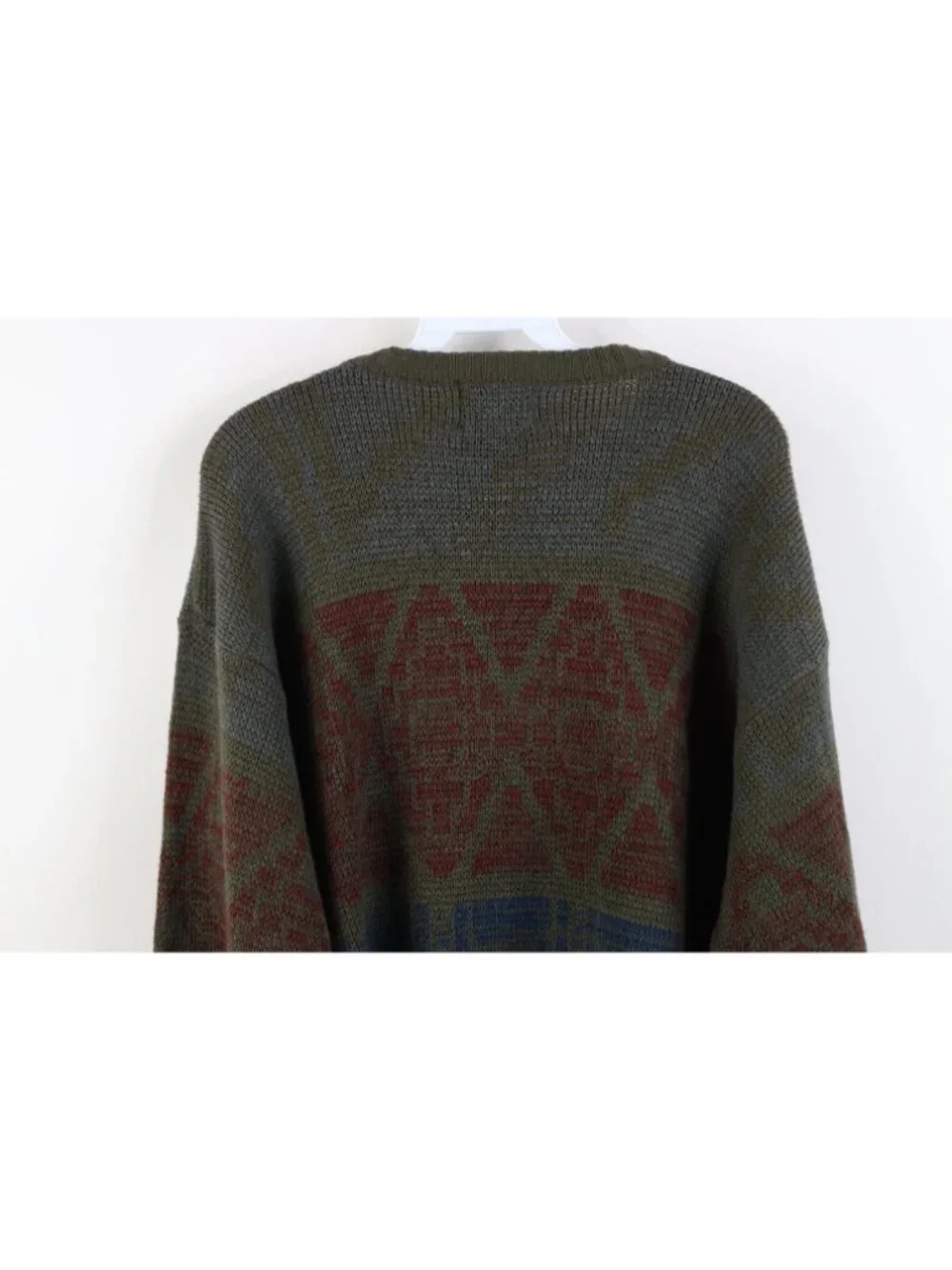 Vtg 90s Streetwear Mens Medium Fair Isle Argyle Diamond Knit Crewneck Sweater